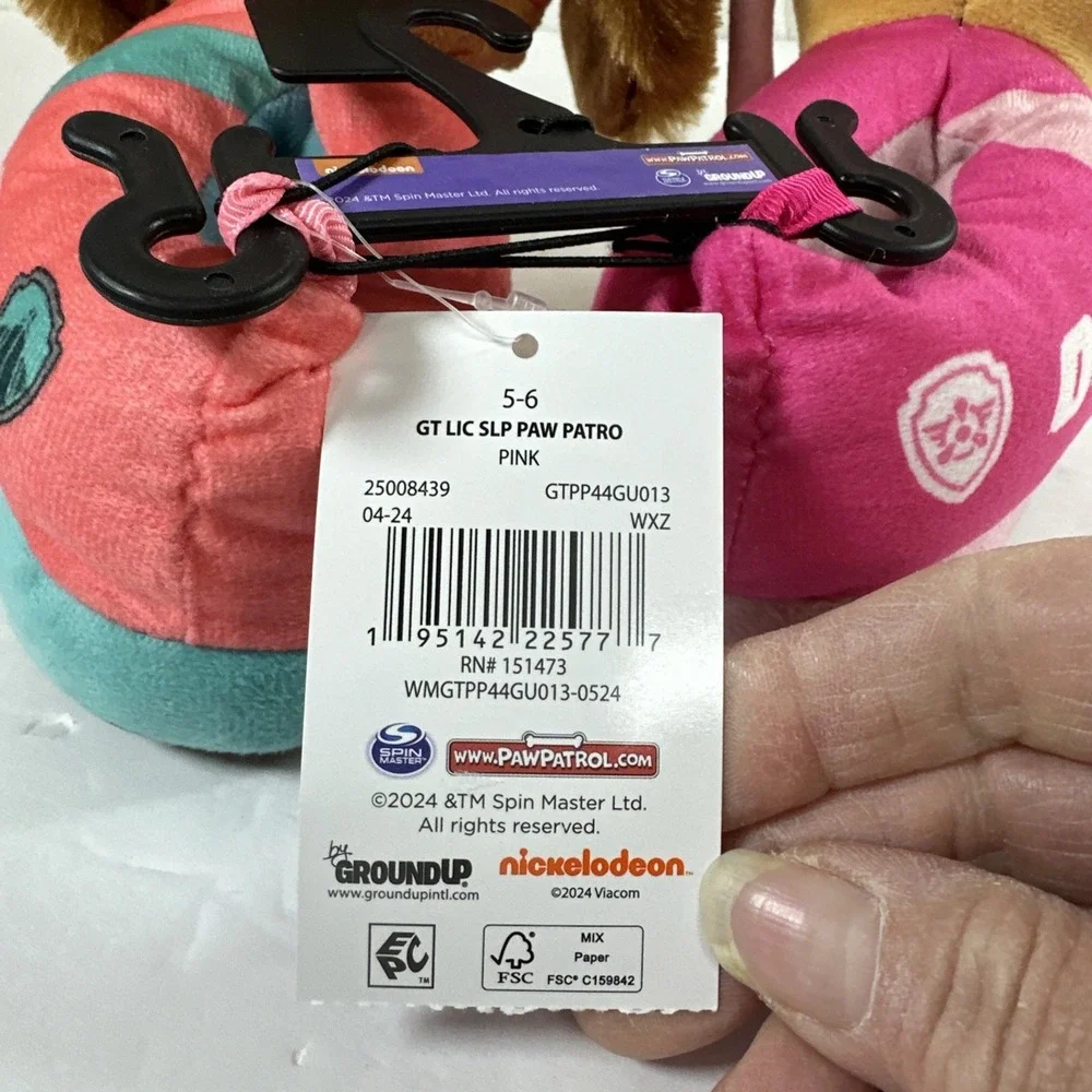 Nickelodeon‎ Paw Patrol Toddler Slippers Liberty & Skye Plush 3D Girls Size 5-6